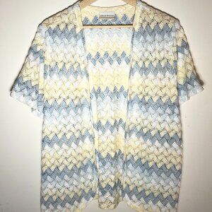 Alfred Dunner Blue Lagoon Crochet Cardigan – Petite XL